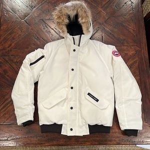 Kids Large (14-16) Canada Goose White Bomber Ski Jacket